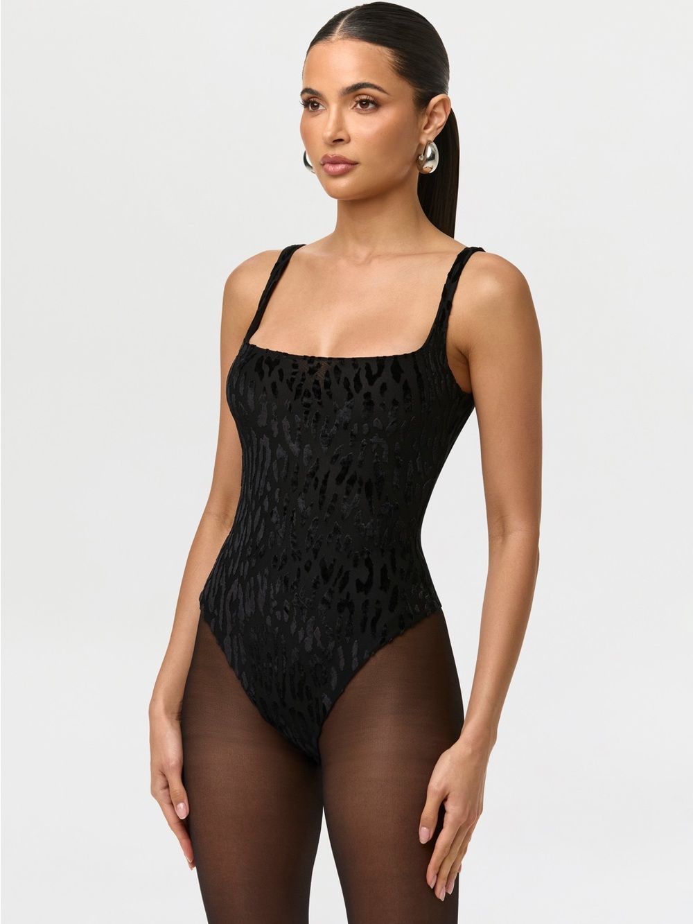 Naked Wardrobe BURNOUT SCOOP TANK BODYSUIT